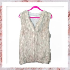 Vintage Sebby Collection Oversized Fur Sweater Vest Size XXL